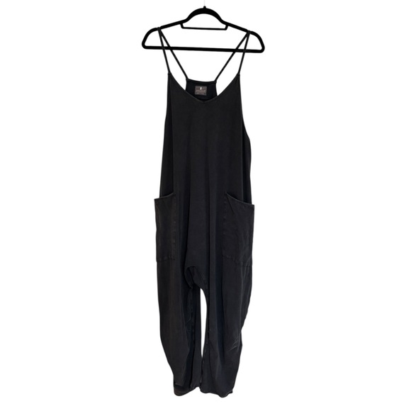 Free People Movement Hot Shot Onesie in Washed Black - Size L - Picture 1 of 6